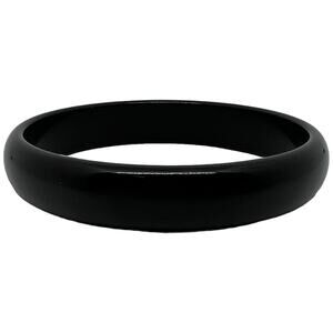 90s Black Lucite Bangle Bracelet Minimalist Chunky Statement Jewelry